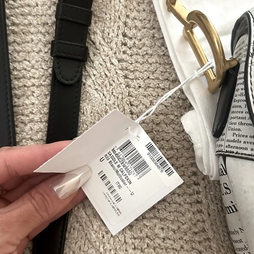 Dior Limited Edition Saddle Calfskin Bag with Newspaper Print - Picture 10 of 12